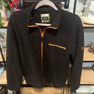 Burton womans  Black Zip-Up Sweater with Orange Accents